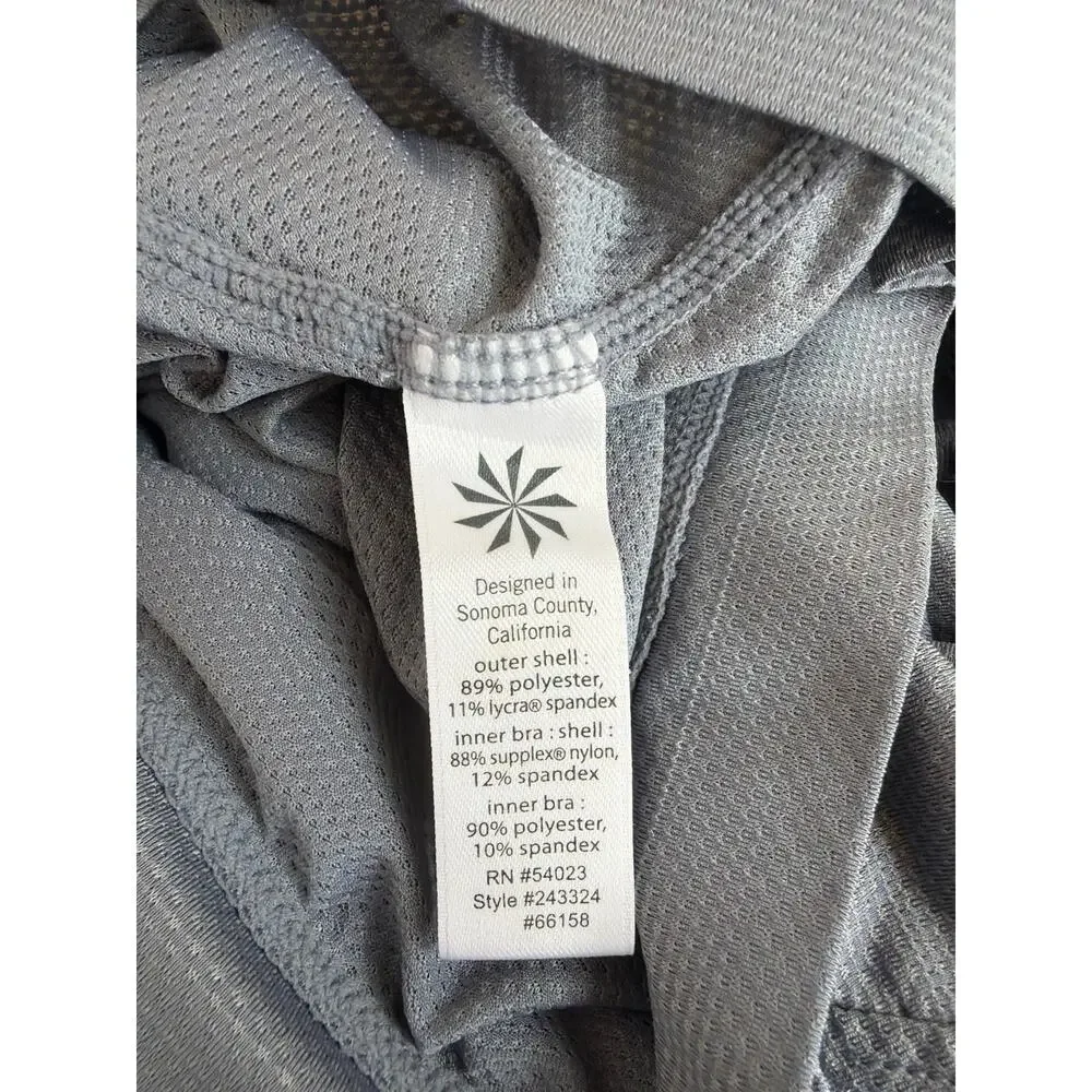 Athleta Grey Black Built-In Bra Athletic Workout Camisole Tank Top Size XS - Picture 5 of 6